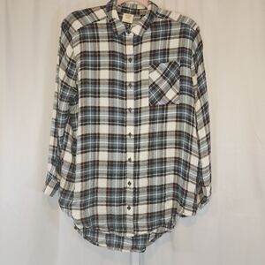 NWT Matilda Jane Good Hart Bardstown Shirt Plaid Flannel Women's Sz Small